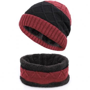 Men's Knit Hat and Scarf Set