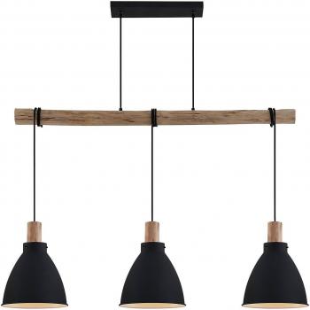 Lampada a sospensione Lindby Trebale, E27, Ø 28 cm, a 3 luci, legno