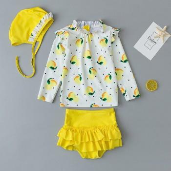 Traje de Baño Juvenil con Limón y Protección Solar UV