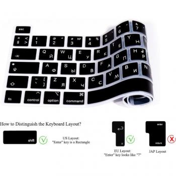 Fundas de seguridad para teclado MacBook Pro 13” con soporte para M1 y A2338 – Bilingüe Ruso/Francés