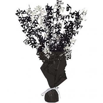 Elegant Black Glitz Balloons – 21st Birthday Weight Centrepiece