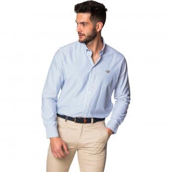 Camisa de Hombre Spagnolo Rayas Oxford Azul