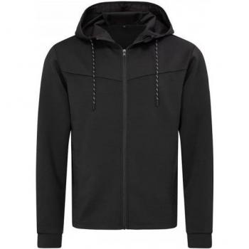 Herren-Stedman Recycling‑Jacke mit Kapuze – Schwarz