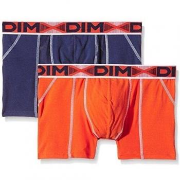 DIM 3D Flex Air Power x2, Bóxer para Hombre, Azul Noche / Naranja Fuego, 4 G/52/L