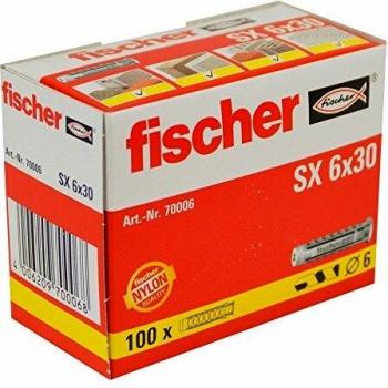 Fischer SX High Performance Nylon Wall Plugs 6mm Pack of 100
