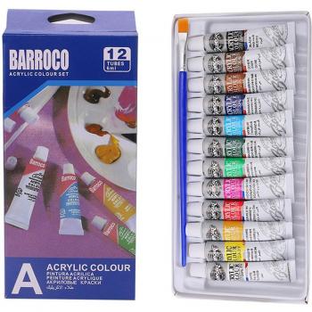 12-Color 6ML Acrylic Paint for Hand-Painted Wall and Textile Art