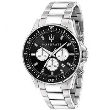 Maserati Sfida 44mm Nero Silver Acciaio Cronografo
