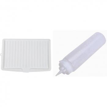 Plastic Plate and Utensil Drainer with Sauce Bottle