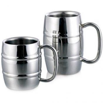 Stainless Steel Double Wall Cups 350ml & 550ml for Beer/Coffee/Tea