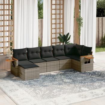 VidaXL Garten-Sofagarnitur 7-tlg. mit Kissen in Grau