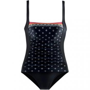 Damen Badeanzug Kimer von LASCANA, Schwarz bedruckt, Gr. 44, Cup B