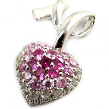 Colgante de Plata 'Love' en Rosa Brillante