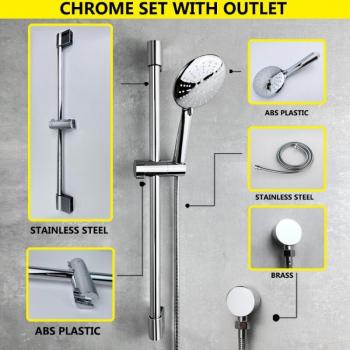 Douche à main 3 fonctions avec tuyau de 1,5 m