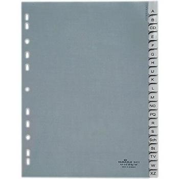 Register Durable A-Z en PP, gris, A4, 20 feuilles avec onglets soudés