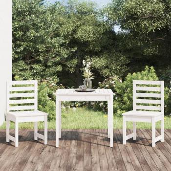 Mesa e Cadeiras Bistrô VidaXL Pinho Branca 3 Unidades