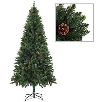 VidaXL Albero di Natale Verde con Pigne 180 cm