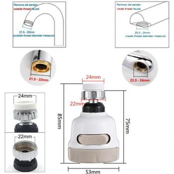 Grifo de Cocina con Rociador Ajustable 360 Grados y Aireador