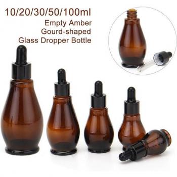 Envases Recargables de Vidrio Ámbar con Cuentagotas