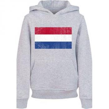 Kapuzenpullover F4NT4STIC Holland Flagge distressed heather grey für Mädchen Gr. 110/116