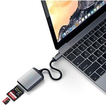 Satechi Adaptateur de Lecteur Cartes SD/Micro SD/CFast avec Port Type-C pour iMac, iMac Pro, Mac Mini, MacBook Air/Pro