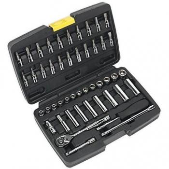 Siegen 47‑Piece ¼‑Inch Square Drive 6‑Point WallDrive® Socket Set (Metric)