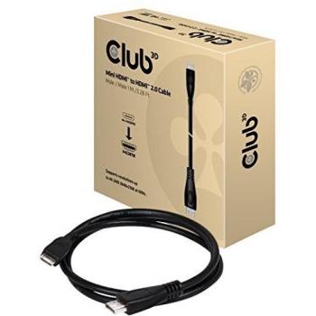 Club 3D HDMI Anschlusskabel HDMI-Mini-C Stecker, HDMI-A Stecker 1.00 m Schwarz CAC-1350 HDMI-Kabel