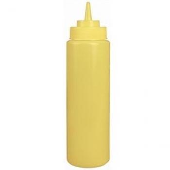 Vogue 24 oz. Squeeze Sauce Bottle, Yellow
