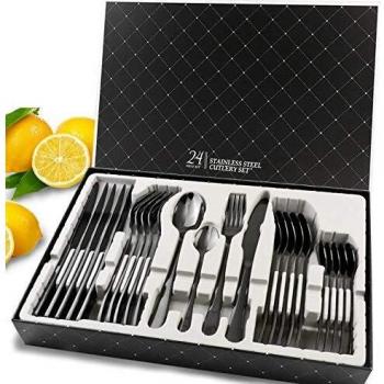 Premium Silverware Service for Six with Gift Box