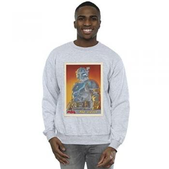 Mandalorian Mens XL – Sudadera Gris con Diseño Paz Vizla