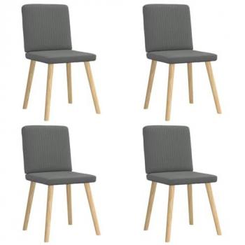 Industrial Grey Upholstered Dining Chairs – Pack of 4