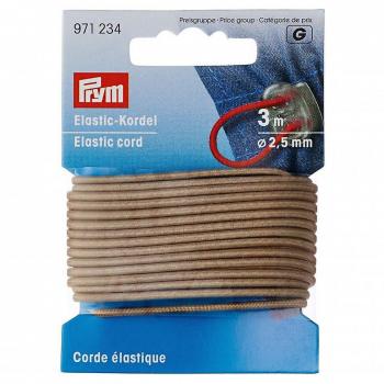 Cordon élastique rond 2,5 mm beige Prym 3 m