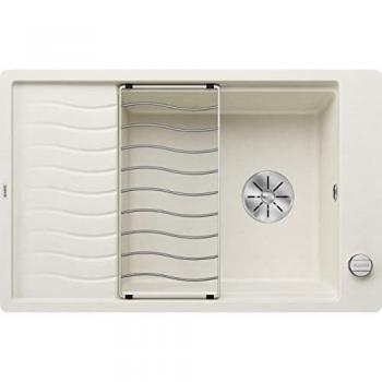 Elon XL6 Silgranit Blanco – Lavabo 770 mm × 490 mm, commande de vidage et accessoires
