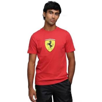 Ferrari Puma Color Shield Herren T-Shirt, Größe M – Rotes Design