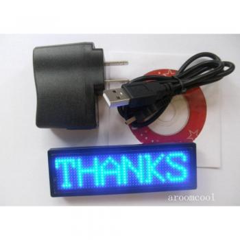 Blue LED Programmable Message Name Tag 91mm x 30mm