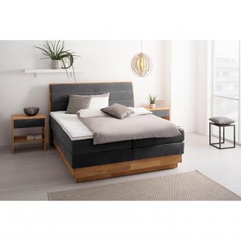 Boxspringbett „Jenna“ – Grau (Ferro) – 184 × 216 cm – ohne LED – nachhaltige Materialien