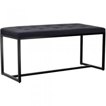 Banc Barci en Tissu Noir avec Base Noire