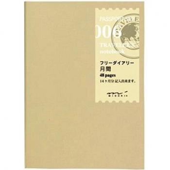 Traveler's Notebook Refill 006 Monthly Planner Passport Size