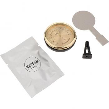 4cm Mini Car Digital Clock and Humidity Meter Black