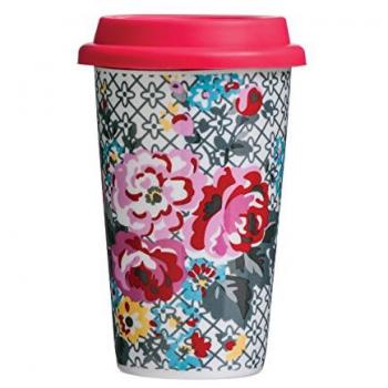 Floral Design Reusable Travel Mug – Secure Lid