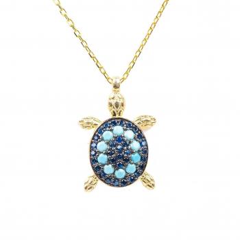 Collar Mujer Tortuga Azul Latelita