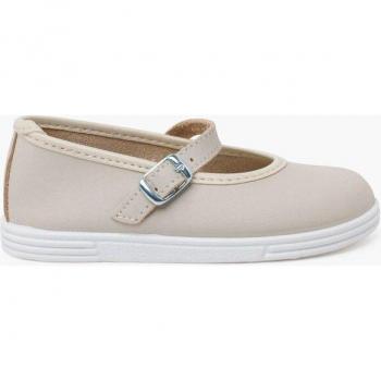 Merceditas Piel Lavable con Hebilla en Color Beige – Pisamonas