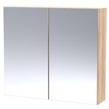 Hudson Reed Fusion 800mm W x 715mm H Surface Framed Medicine Cabinet Mirror, Adjustable Silver