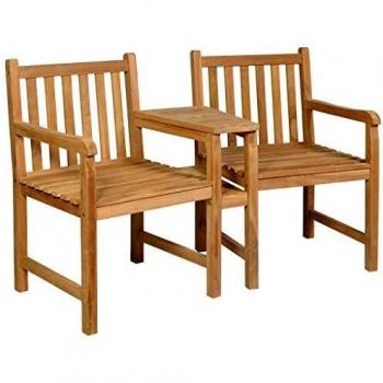 Teak 2X Set di sedie da patio con foro ombrellone
