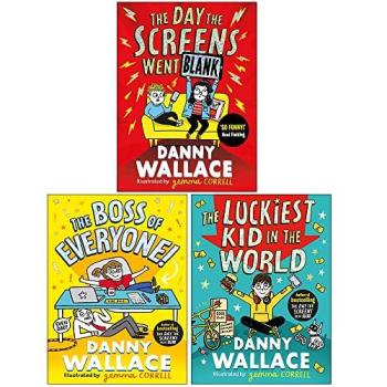 Simon & Schuster Danny Wallace Collection 3 Books Set (The Day the Screens Went Blank, The Boss of Everyone, The Luckiest Kid in the World)