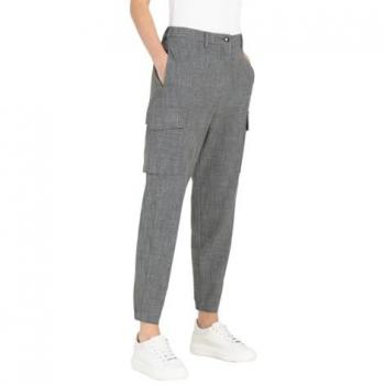 Rahel Women's Gray Slim-Fit Cargo Trousers, Size L