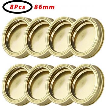 8 Glass Jar Lids with Metal Caps for Mason Canning Jars