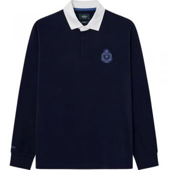 Polo de rugby tradicional azul profundo