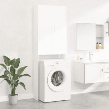 Contenitore per Lavatrice e Asciugatrice Moderno Bianco 64x25,5x190 cm