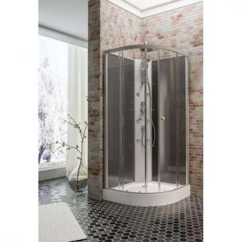 Douche arrondie avec portes coulissantes 85x85 cm