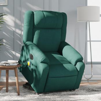 Poltrona de Conforto Eletrizada com Massageador, Cor Verde Escura – vidaXL